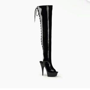 Pleasers size 10 knee high women black